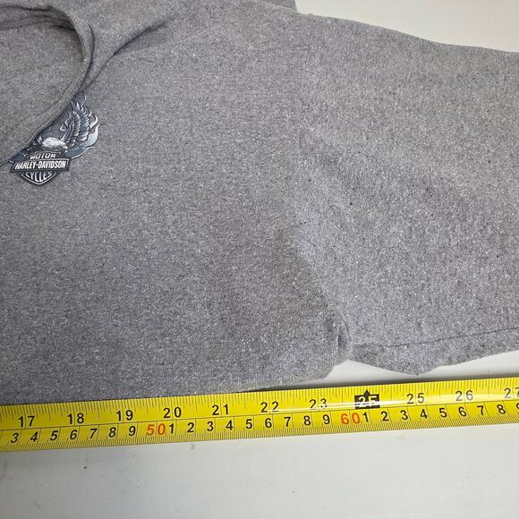 Harley Davidson Grey Left Chest Emblem 1/4 Button Short Sleeve, Mens, 2XL - Picture 2 of 7
